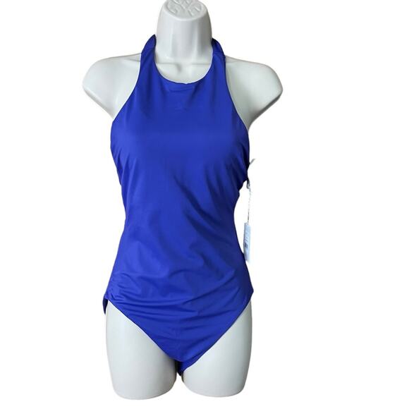 Andie Swim Purple One Piece Halter Swimsuit Med New W/Tags! “The Luzon” Lapiz - Picture 2 of 7